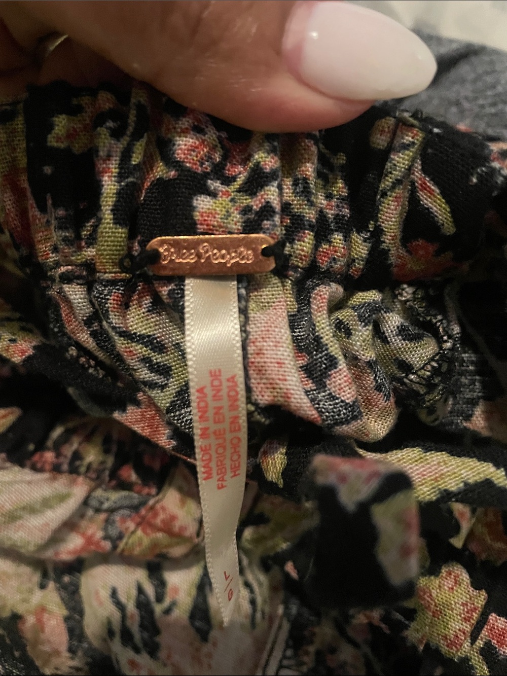 Free People Black Floral Wide-Leg Spaghetti-Strap Jumpsuit - Picture 2 of 15
